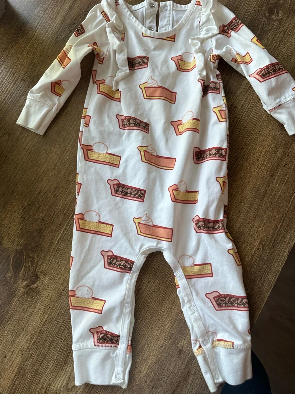 Monica + Andy Double Ruffle Romper Pumpkin Pie print